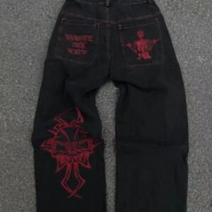 Calça Reta Skelector Bordada