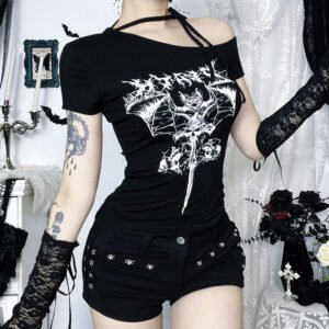 Top Gótico Dark Off-Shoulder